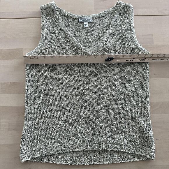 St John Sport Sweater Vest Womens Medium Gray Textured Knit Wool Boucle Tank Top - Picture 13 of 13